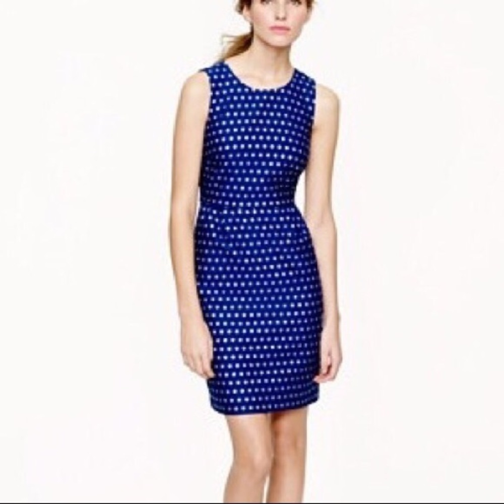 J Crew Sparkle Dot dress blue and silver size 10